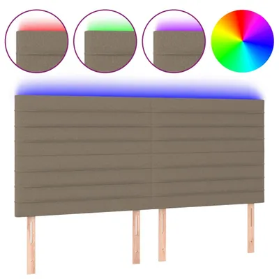 Produktbild von vidaXL LED Kopfteil Taupe 200x5x118/128 cm Stoff