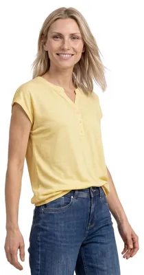 Productafbeelding van Street One blouse met wijde schouders en split hals, zachtgeel, maat 40