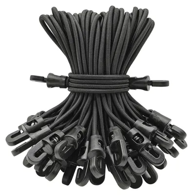 Productafbeelding van Elastieken met haakjes, 15 cm, 25 stuks, zwart, latex