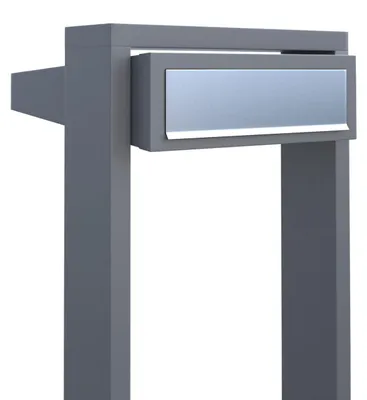 Produktbild von Standbriefkasten Stairs in Grau Metallic mit Edelstahlklappe