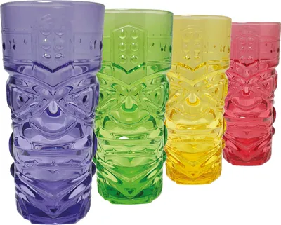 Produktbild von Tiki Gläser in verschiedenen Farben im 4er Set