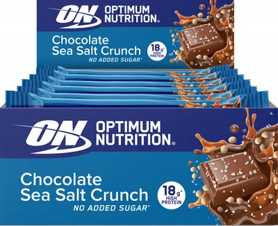 Produktbild von Optimum Nutrition Crunchy Protein Bar (12x55g) Chocolate Sea Salt Crunch - Riegel - Protein-Riegel