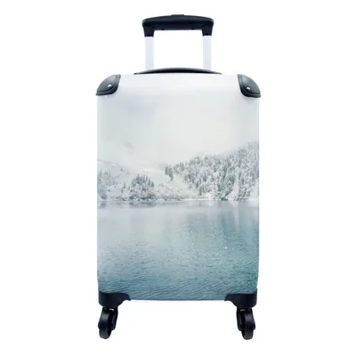 Produktbild von MuchoWow® Koffer Handgepäck Trolley Rollkoffer Kleine Reisekoffer mit 4 Rollen - Winter - Wasser - Schnee - Cabin Size < 55x40x23 cm & 55x40x20 cm - Fotokoffer - Kabinenkoffer - Boardgepäck - Reise-Box - Reisekoffer - Reisegepäck - Koffer mit Bild - Trolley für Kinder
