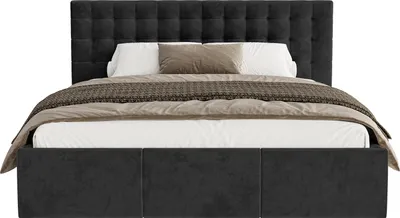 Productafbeelding van FEDVE Boxspringbed Lindos, bekleed met fluweel, 160x200 cm, zwart