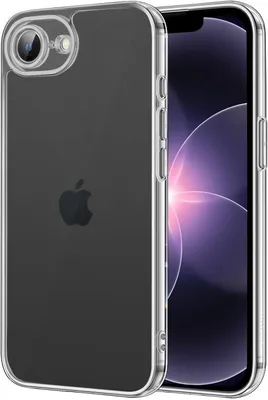 Produktbild von CLM-Tech Hülle kompatibel mit iPhone 17e / iPhone 16e - Schutzhülle Transparente Handyhülle aus TPU Gummi mit harter PC Rückseite ( Durchsichtig )