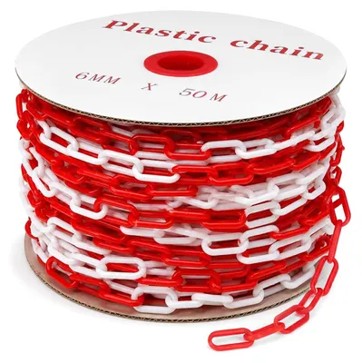 Absperrkette 6 mm 50 m rot-weiß Kunststoff für Parkplätze
