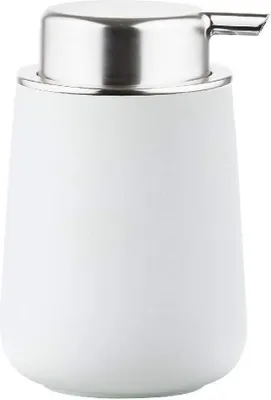 Produktbild von ZONE Seifenpumpe NOVA Weiß-Silberfarben Keramik mit Soft-Touch ca 11,5 cm H | ZO-351033