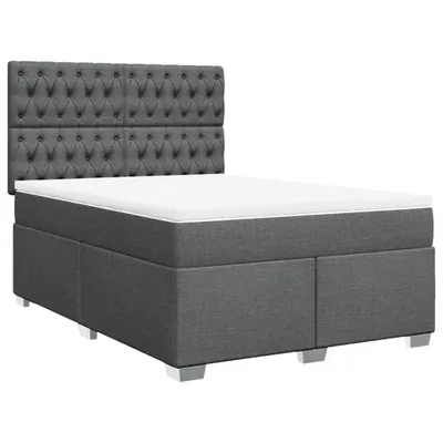 Produktbild von vidaXL Boxspringbett mit Matratze Dunkelgrau 140x200 cm Stoff