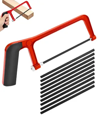 Immagine prodotto di Seghetto manuale mini con 10 lame, seghetto regolabile in metallo per legno e plastica