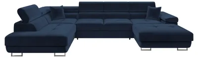 Produktbild von MIRJAN24 Wohnlandschaft Torezio Bis, Stilvoll Eckcouch mit Bettkasten und Schlaffunktion, Einstellbare Kopfstützen, 346x203x70-90 cm (Farbe: Polo 891, Seite: Links)