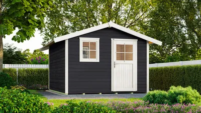 Produktbild von Gartenhaus weka 123 Gr. 5 inkl. Fußboden 380 x 324 cm anthrazit