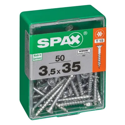 Immagine prodotto di Set 50 viti SPAX in acciaio Testa Autosvasata Piana Diam.3,5 mm x L.35 mm