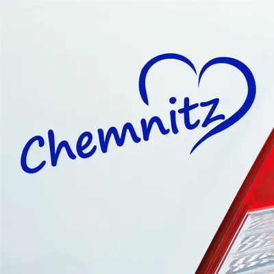 Produktbild von Auto Aufkleber Chemnitz Herz Stadt City Heart Love Liebe 19,5x8 cm Dunkelblau Sticker Heckscheibenaufkleber