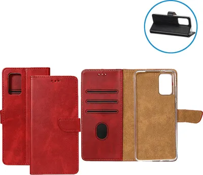 Produktbild von starfix Kunstleder Book Flip-Tasche mit Kartenfach für Samsung Galaxy A72, dunkelrot