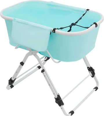 Immagine prodotto di Vaschetta per cani - Vaschetta pieghevole per animali domestici - Altezza regolabile da 70 a 100 cm (5 gradini) - Portata 68 kg - PVC e ferro - Per cani/gatti di piccola e media taglia - Blu