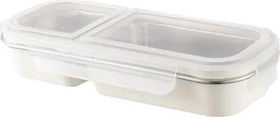 Produktbild von Snackbehälter aus Edelstahl, wiederverwendbar, 3-Fächer-Gewürzbox mit Deckel, Soßenbecher zur Lebensmittelaufbewahrung für die Schule und unterwegs
