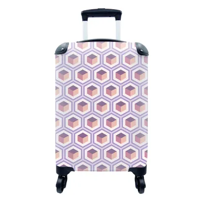 Produktbild von MuchoWow® Koffer Handgepäck Trolley Rollkoffer Kleine Reisekoffer mit 4 Rollen - Würfel - Muster - Cabin Size < 55x40x23 cm & 55x40x20 cm - Fotokoffer - Kabinenkoffer - Boardgepäck - Reise-Box - Reisekoffer - Reisegepäck - Koffer mit Bild - Trolley für Kinder