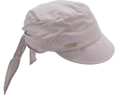 Seeberger Chambraystoff Schirmmütze zum Binden in beige