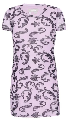 Produktbild von Graues Damenkleid in Größe L mit Blumenmuster und regulärer Passform