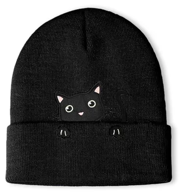 Produktbild von Katzenmütze Mädchen Winterbeanie Lila Strickmütze mit Katzenohren