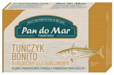 TUŃCZYK BONITO W BIO OLEJU SŁONECZNIKOWYM 120 g - PAN DO MAR