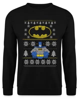 Produktbild von Spreadshirt DC Comics Batman Ugly Christmas Uni Pullover, XL, Schwarz