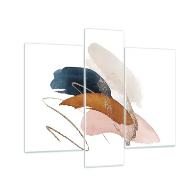 Produktbild von Bilder auf glas - 3 Teile - Die Farben Abstraktion Stück - 95x80cm - Glasbilder - Wandbilder - Bilder - zum Aufhängen bereit - Wanddekoration aus Glas - Glas Bilder - Wandbild auf Glas - GCB95x80-5100