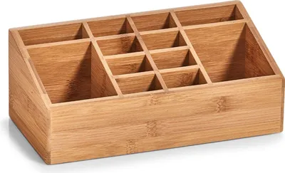 Image de Organisateur Zeller à 12 compartiments, bambou/MDF, 25x13x10 cm, marron