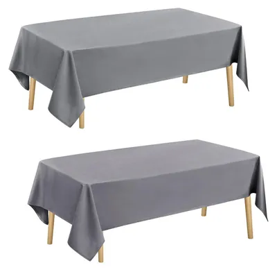 Produktbild von Tischdecke Outdoor Wetterfest Abwaschbar Grau 2 Stück 140x280cm
