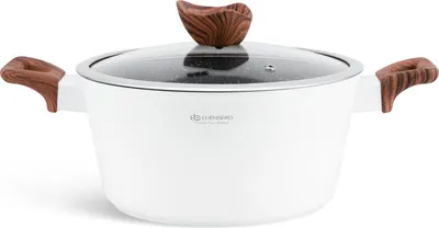 Produktbild von 15 tlg. Schöne weiße Töpfe mit Kasserolle und 2 Pfannen, Aluminiumguss, ideale Geschenkidee, 1.6L / 2.35L / 2.5L / 3.2L / 4.3L / 6.5L
