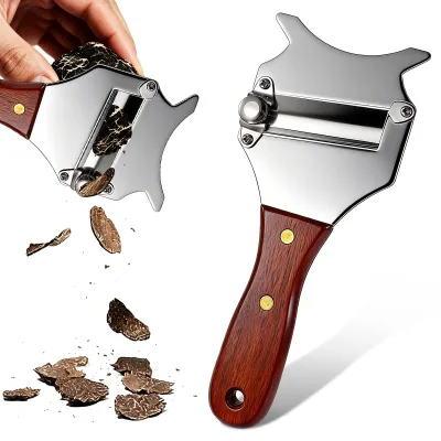 Truffelschaaf aus Edelstahl mit Holzgriff, verstellbar
