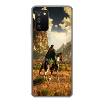 Produktbild von MuchoWow® Handyhülle Schutzhülle Hülle für Samsung Galaxy A03s Pferd - Reiter - Natur Silikon Softcase Handy Hülle - Schutz