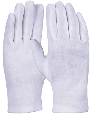 Baumwollhandschuh, Trikot,weiß, Schichtel, gesäumt 10 (Packung à 12 Paar)