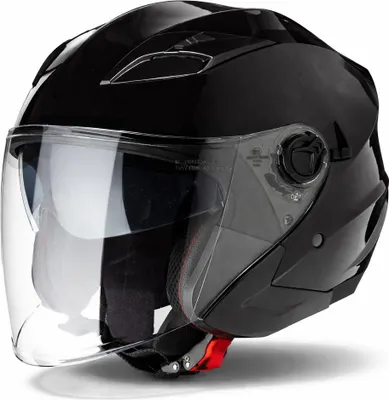 Produktbild von VINZ Calobra Jethelm mit Sonnenblende und Visier | Roller Helm Motorradhelm | ECE 22.06  | in Gr. XS-XXL - Schwarz | XL (60 - 61 cm)