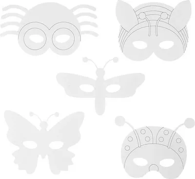 Image de Masques d'insectes, h 14-17 cm, l 19,5-23 cm, 16 pièces, 230 g