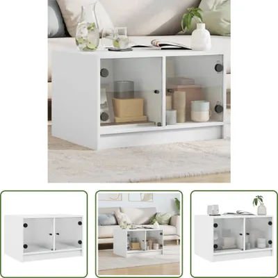 Produktbild von The Living Store Couchtisch mit Glastüren Weiß 68x50x42 cm