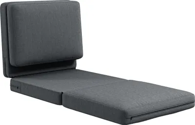 Produktbild von Faltbarer Bodensessel mit Kissen, wandelbares Polstersofa, Wohnzimmer, Gästezimmer, Büro, 75 x 268 x 18 cm, Dunkelgrau