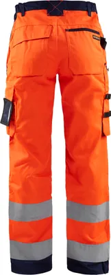 Produktbild von Blakläder® Damen High Vis Arbeitshose ohne Werkzeugtaschen High Vis 7155 1811, Farbe:orange/marineblau, Größe:46