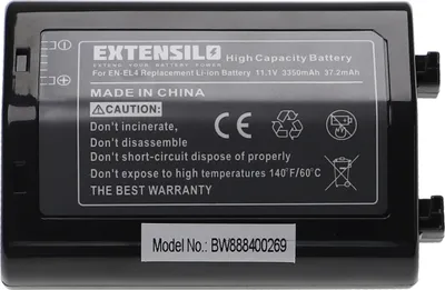 Produktbild von EXTENSILO Akku Ersatz für Nikon EN-EL4e, EN-EL4a, EN-EL4 für Kamera (3350 mAh, 11,1 V, Li-Ion)