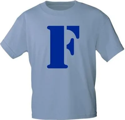 Produktbild von Marken T-Shirt mit Print Buchstabe - F - 85121 Hellblau Gr. S-3XL Größe - M