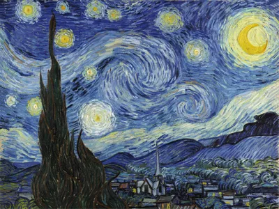 Produktbild von Vincent Van Gogh Kunstdruck Bild - Die Sternennacht, 1889 (60 x 80 cm)