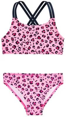 Produktbild von Playshoes Mädchen Zweiteiler Bikini, Pink Allover Leo, 110/116 cm