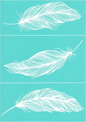 Immagine prodotto di Maschera / stencil adesivi - PENTART - Piume