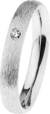 Produktbild von Ernstes Design Damen Trauring aus Edelstahl, silberfarben, mit Diamant