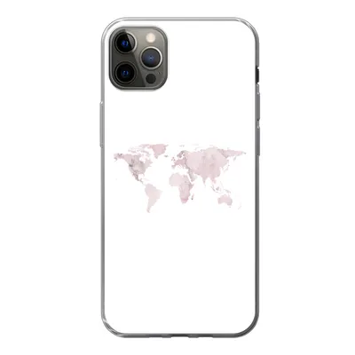 Produktbild von MuchoWow® Handyhülle Schutzhülle Hülle für iPhone 13 Pro Max Weltkarte - Marmor - Rosa Silikon Softcase Handy Hülle - Mobiltelefon