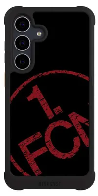 Produktbild von NIVOCASE Hülle für Samsung Galaxy S25 FE  Stoßfeste Handyhülle NIVOmax Case Schwarz 1. FCN Fanartikel Textur