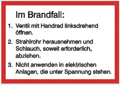 Produktbild von Anleitung Wandhydrant Aufkleber Folie selbstklebend formstabiler Schlauch