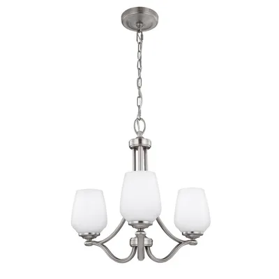 Image de Lustre Elstead Vintner à 3 ampoules E27, nickel satiné