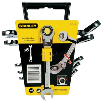 Immagine prodotto di STANLEY Ratchet Combination Wrench - 4-91-444 - 6 pieces from 8 to 19 mm