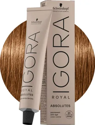 Produktbild von Schwarzkopf Haarfarbe Professional Igora Royal Absolutes Permanent Anti-Age Color Creme 7-450 Mittelblond Beige Gold Natur